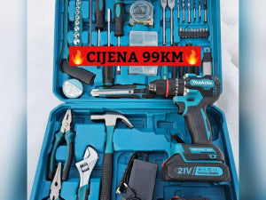 AKU BUŠILICA MAKITA SA SETOM ALATA