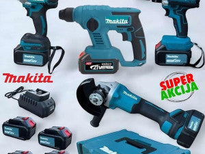 MAKITA SET 4/1 BUŠILICA, BRUSILICA, ODVIJAČ, HILTI