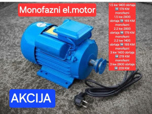 ELEKTRO MOTOR STRAUS MONOFAZNI MOTORI 1,5 KW,2,2 KW,3 KW