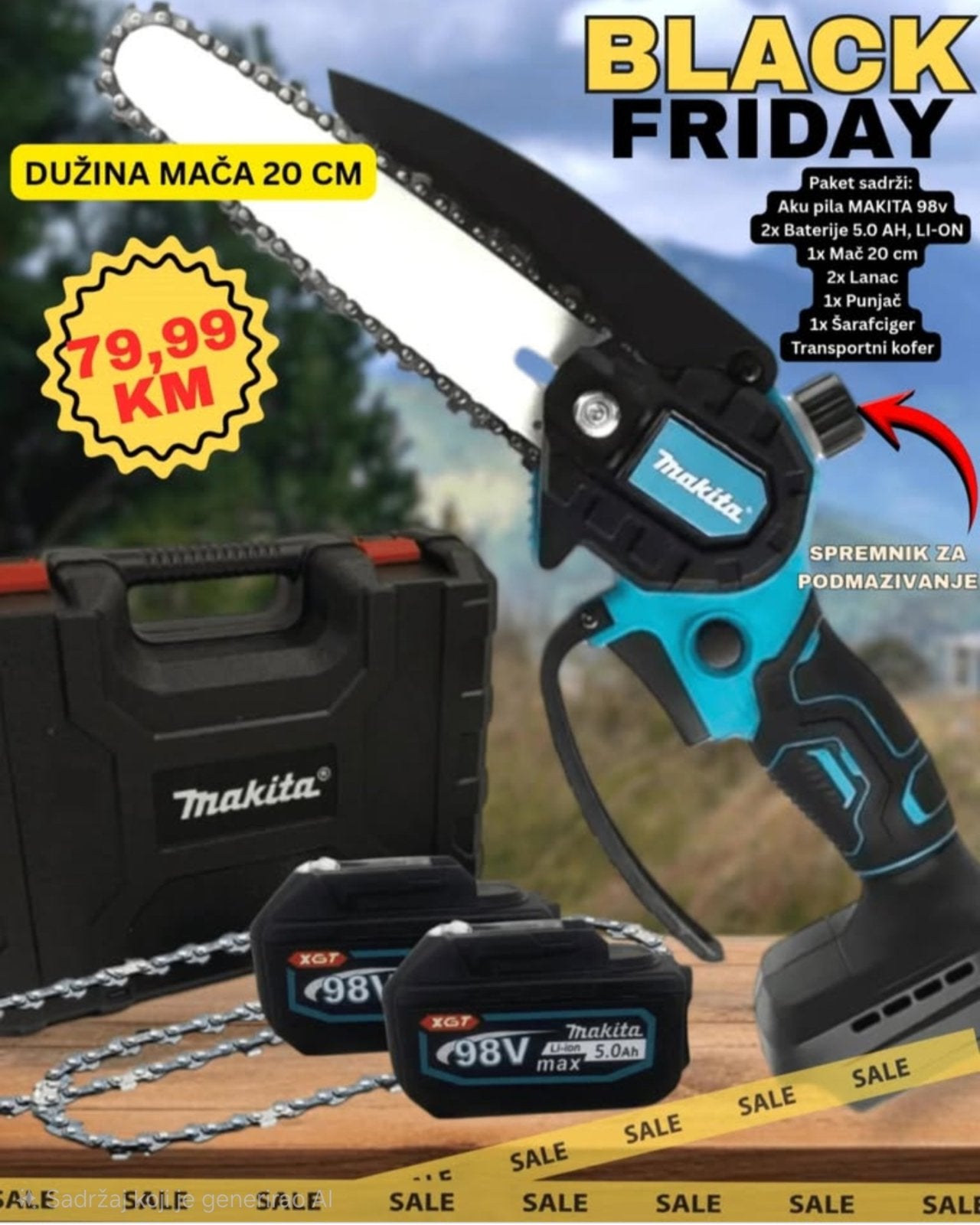 AKU PILA MAKITA S REZERVOAROM ZA ULJE