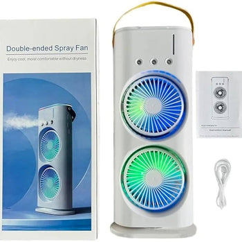 DVOSTRUKI VENTILATOR SA RASPRŠIVAČEM VODE – IDEALNO OSVJEŽENJE ZA LJETO!