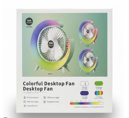 Šareni Stolni Ventilator Sa LED Osvjetljenjem