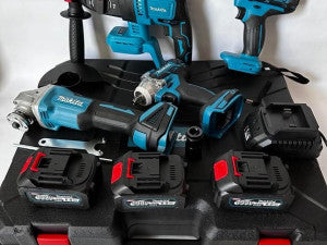 MAKITA SET 4/1 BUŠILICA, ODVIJAČ, ŠTEMALICA, BRUSILICA 198 V