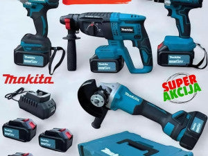 MAKITA SET 4/1 BUŠILICA, BRUSILICA, ODVIJAČ, ŠTEMALICA 128 V