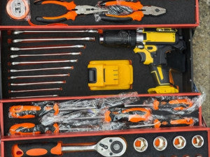 KIŠTRA S ALATOM 85 DIJELOVA +AKU BUŠILICA