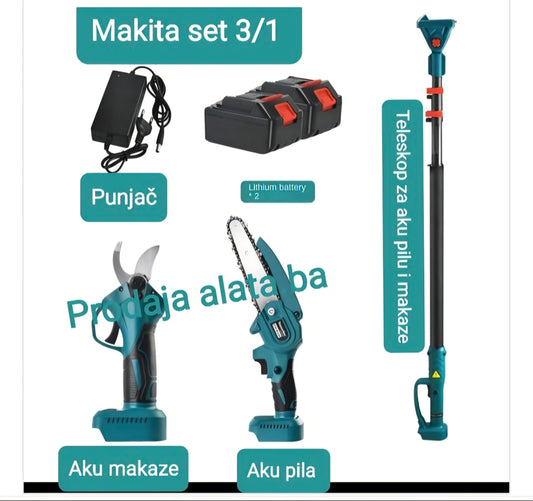 MAKITA AKU SET 3/1 PILA,MAKAZE I TELESKOP