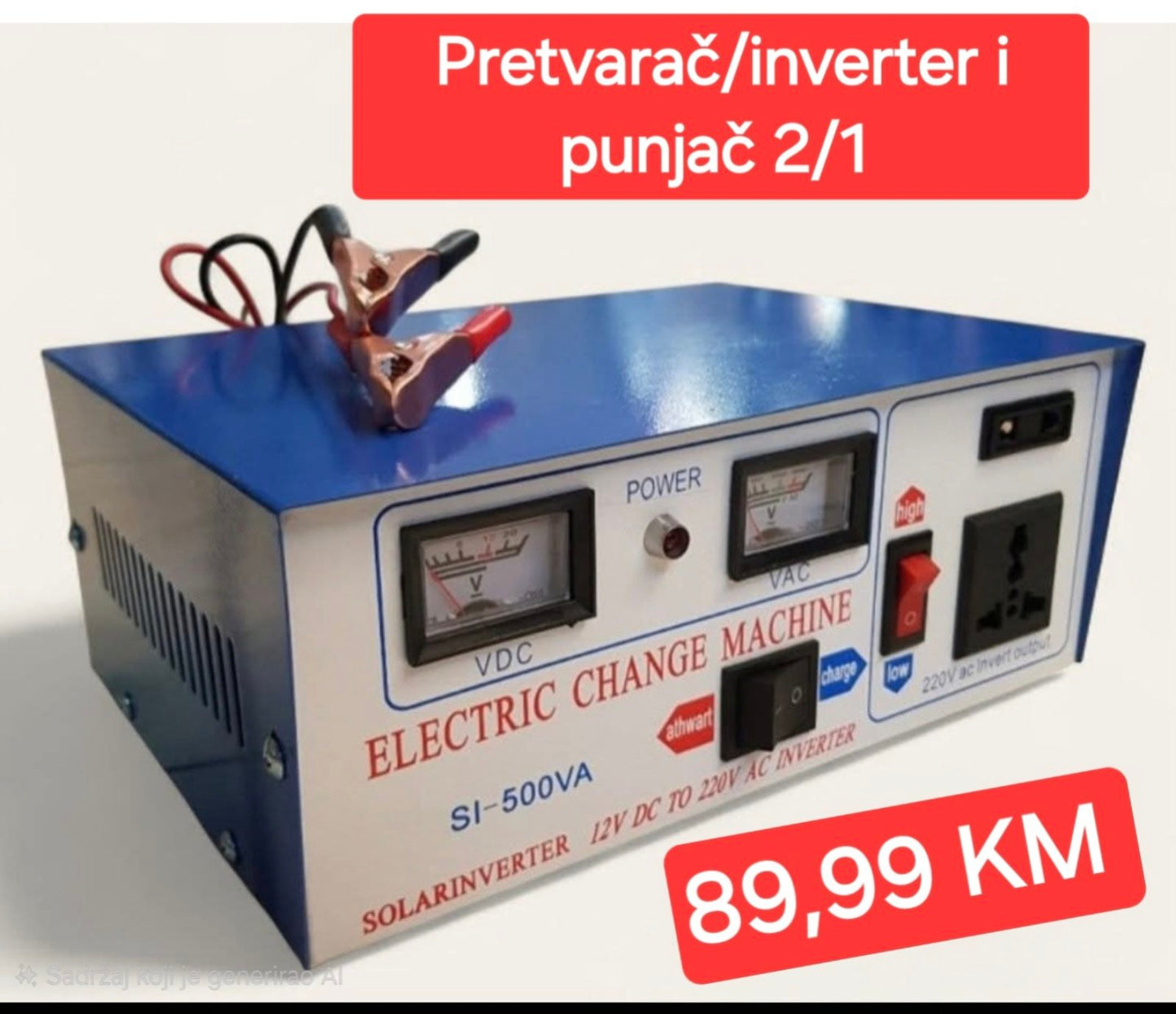 PRETVARAČ/INVERTER I PUNJAČ 2u1